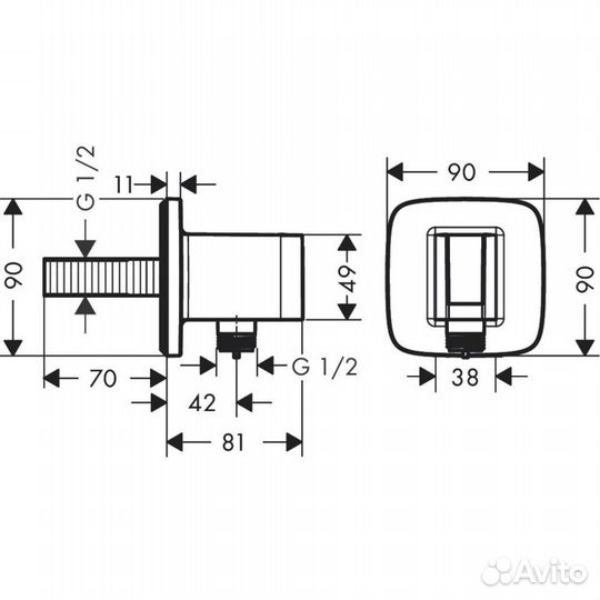 Шланговое подключение Hansgrohe Fixfit Q 26887670