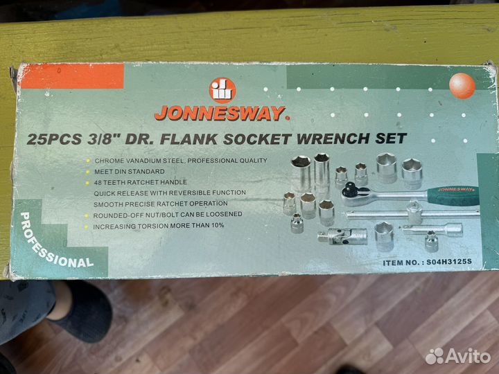 Набор торцевых головок jonnesway, 25 предм