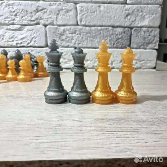 Шахматы ручной работы без доски из смолы
