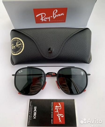 Очки ray ban hexagonal ferrari черные