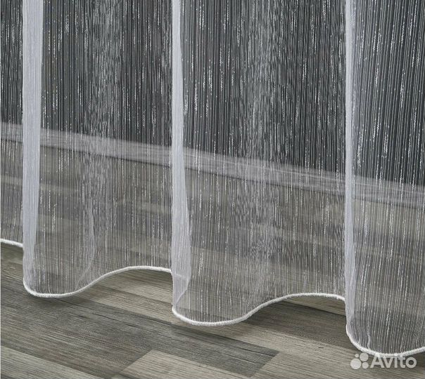 Тюль лен-дождик