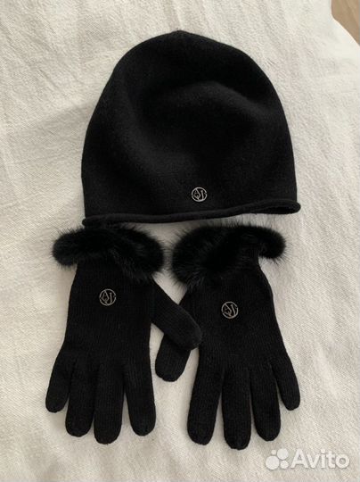 Комплект шапка и перчатки armani оригинал
