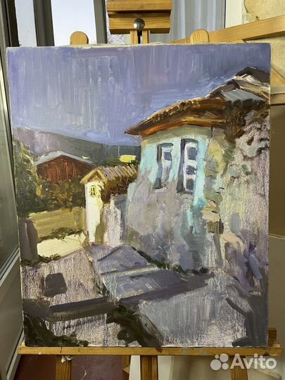 Картина маслом на холсте. Ночной пейзаж