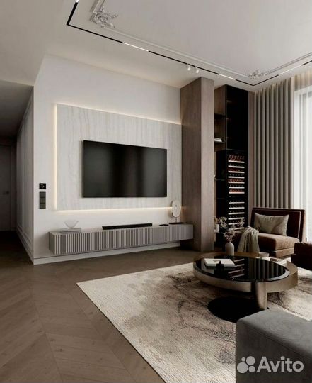 TV зона со шкафами на заказ