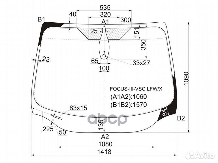 Стекло лобовое в клей ford focus III 201