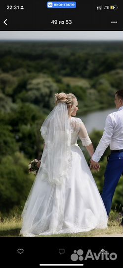 Свадебная фата с кружевом