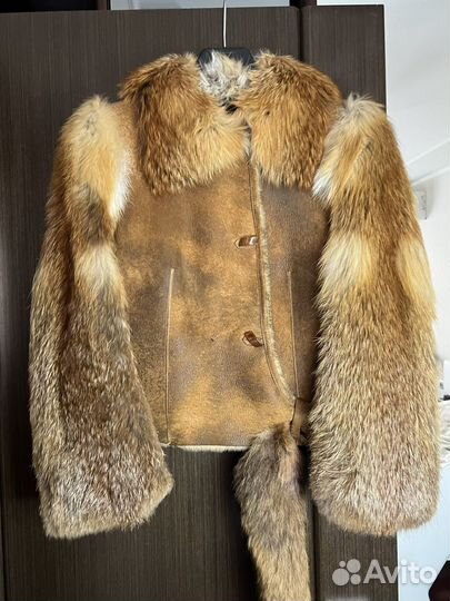 Дубленка натуральная женская короткая 42 лиса