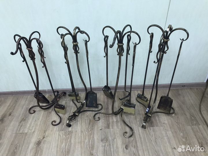 Кованый каминный набор,ручная ковка