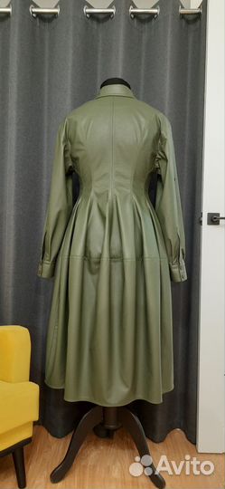 Женское кожаное платье 50