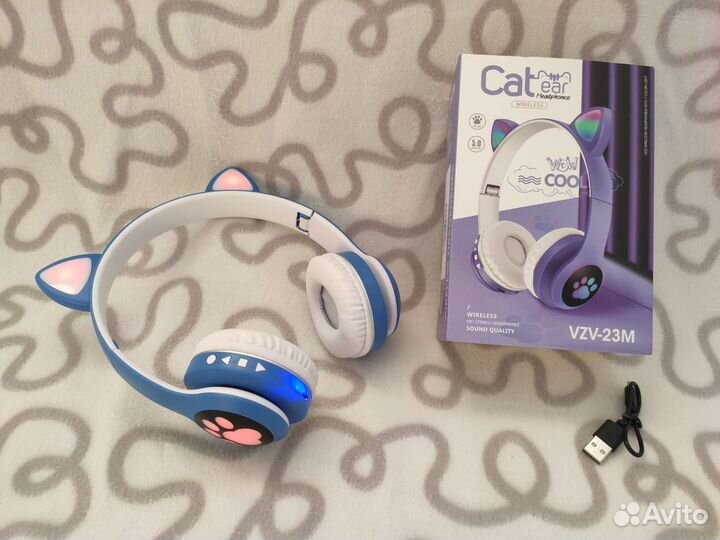 Беспроводные детские наушники светящиеся