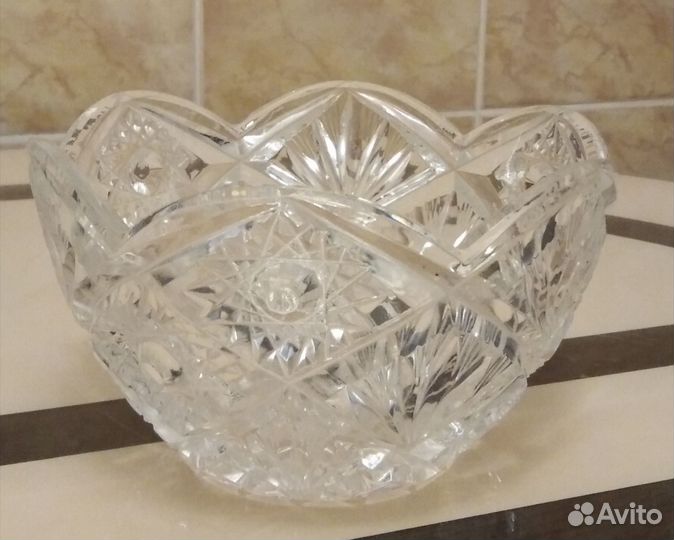 Салатницы хрустальные с резным краем,СССР,1975