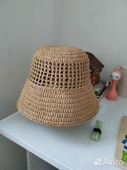 Панама из рафии, на 55-56 см