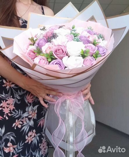 Букет из мыльных роз