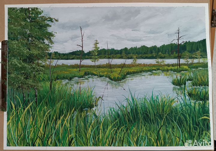 Картина гуашью а3