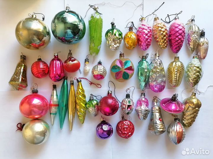 Ёлочные игрушки новогодние стеклянные советские