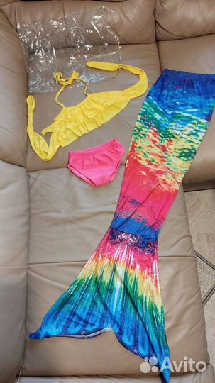Жёлтый новый костюм русалки (разм.от 98до150см