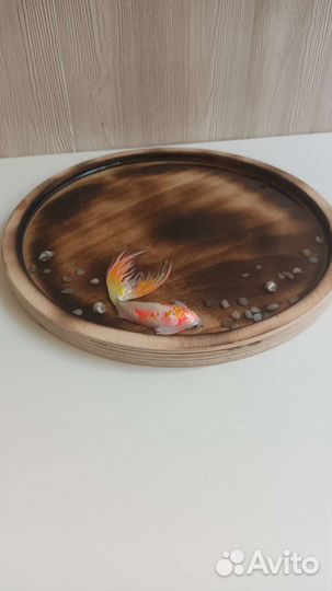 Поднос деревянный с эпоксидной смолой