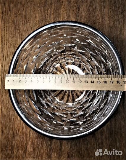 Ваза для салатов, фруктов, c ободком Хрусталь СССР