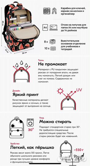 Рюкзак школьный для девочки