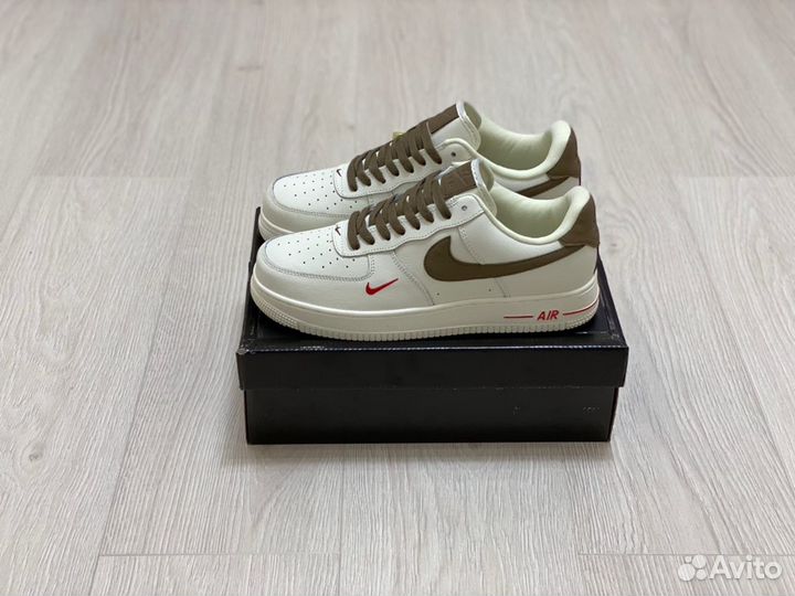 Кроссовки Nike Air Force 1 Premium White Brown