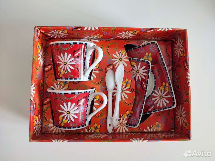 Кофейный набор Wood House из фарфора в коробке