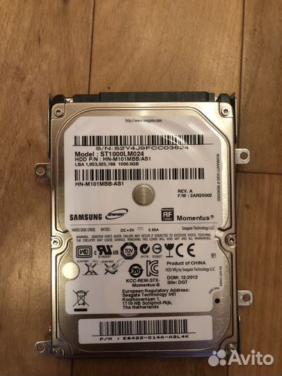 Жесткий диск Seagate Samsung Momentus ST1000LM024