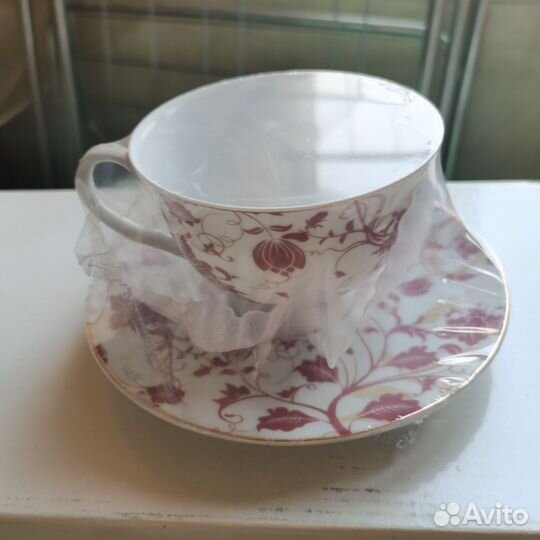 Чашка с блюдцем новая