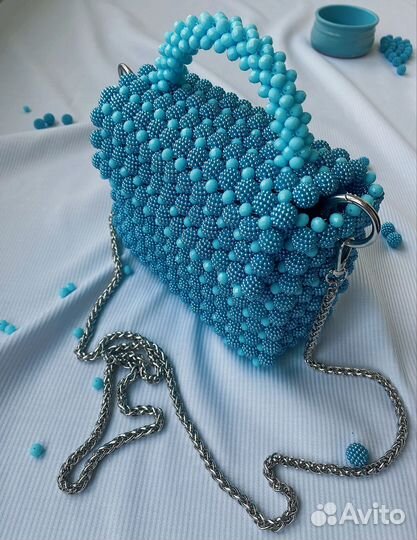 Сумка из бусин шамбала, хрусталь ручной работы