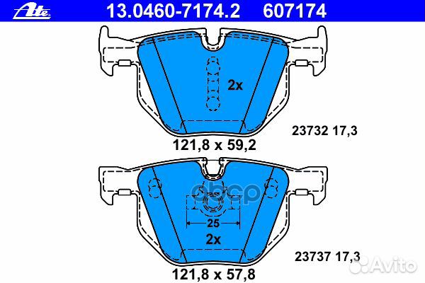 Колодки зад E 60 / 13.0460-7174.2 / 34216763044