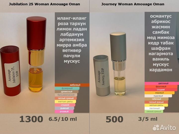 Amouage Oman миниатюры, отливанты