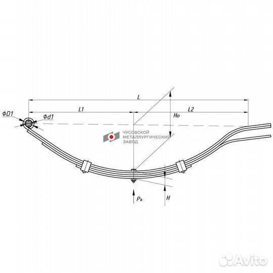 Рессора задняя для прицепа AL-KO 4 листа
