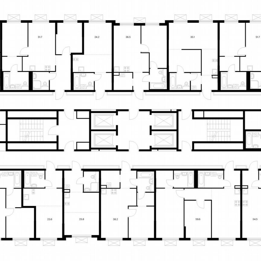 2-к. квартира, 57,1 м², 18/25 эт.