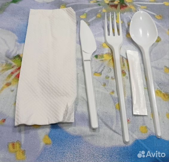 Набор одноразовый ложка вилка нож