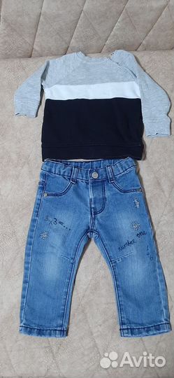 Джинсы с кофтой для мальчика 74 р
