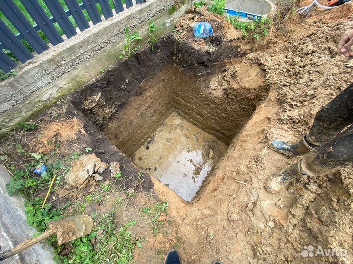 Монтаж септика кессона