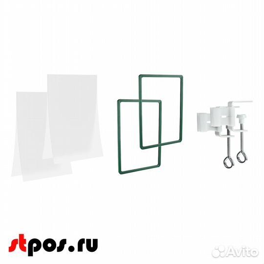 2 струбцины с держ вывесок+рамки+карманы А4 зелен
