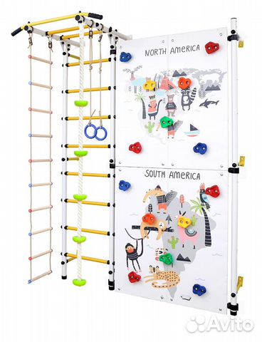 Детский квадратик 2.0 со скалодромом America,белый