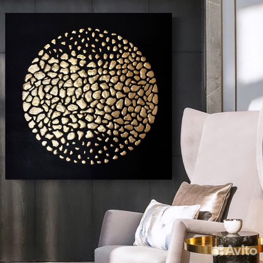 Интерьерная картина черное золото