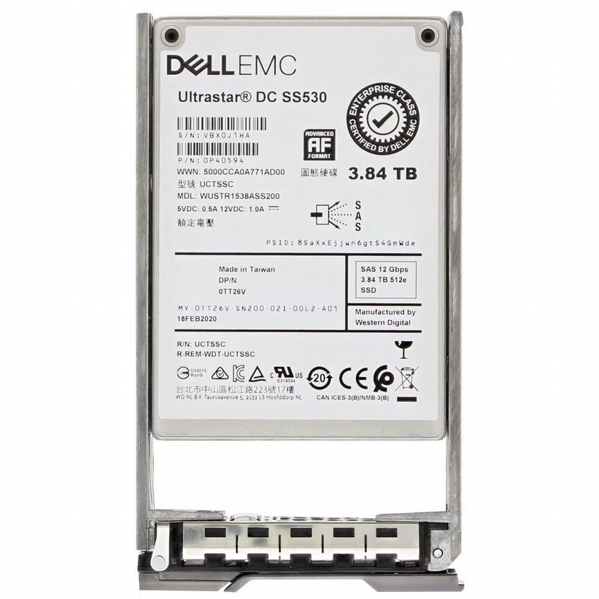 [TT26V] Жесткий Диск Dell 3.84tb Sas 2,5" Ssd Tt26v