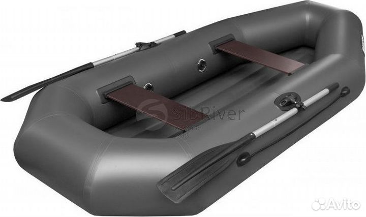 Надувная лодка пвх Skiff 280 нд, серый, SibRiver SND280gray