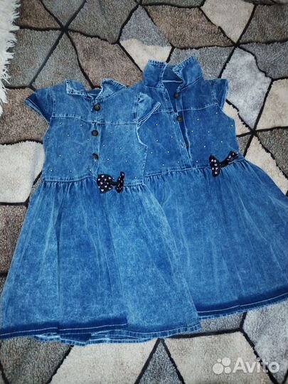 Джинсовые вещи для девочек двойняшек