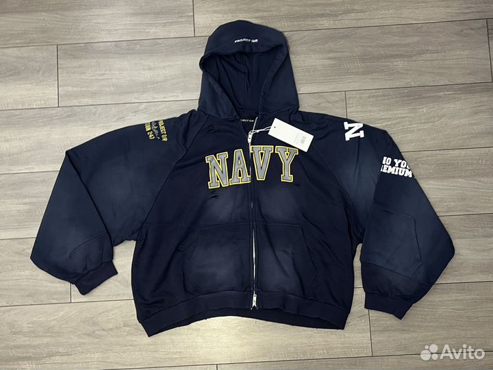 Project grailz navy zip hoodie