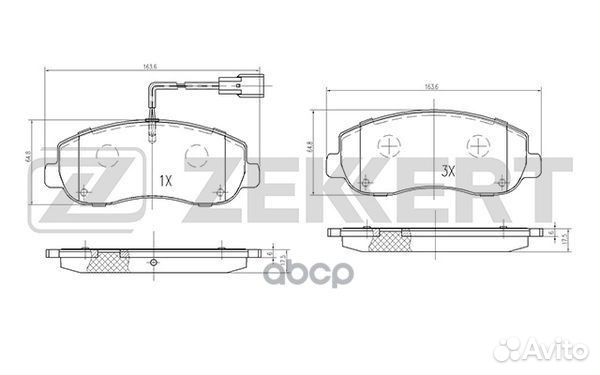 Колодки торм. диск. передн. Nissan NV 400 (X62