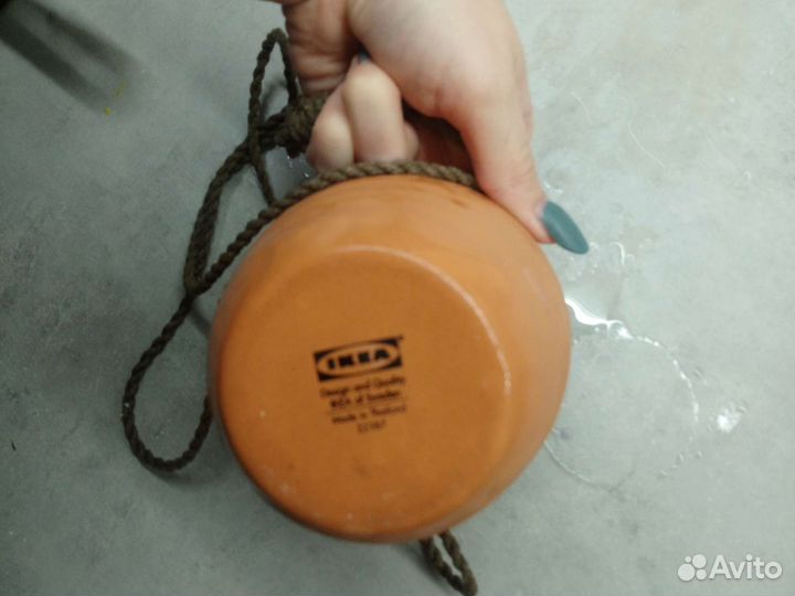 Керамическое кашпо икеа подвесное