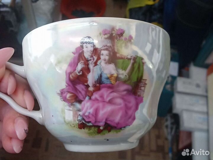 Сервиз чайный Дулево Белый лебедь Прогулка в усадь