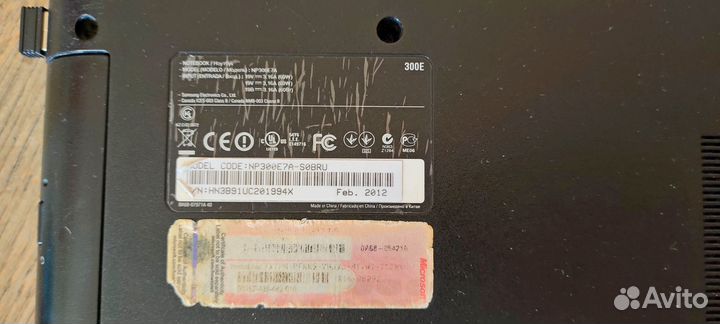Продается ноутбук Samsung 2012 года выпуска