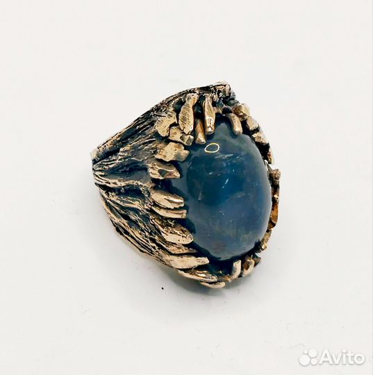 Перстень латунь 17 размер ручная работа