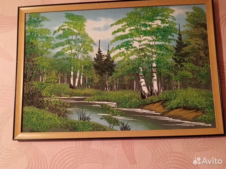 Резные картины из дерева с натуральными камнями