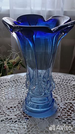 Вазы из цветного стекла СССР