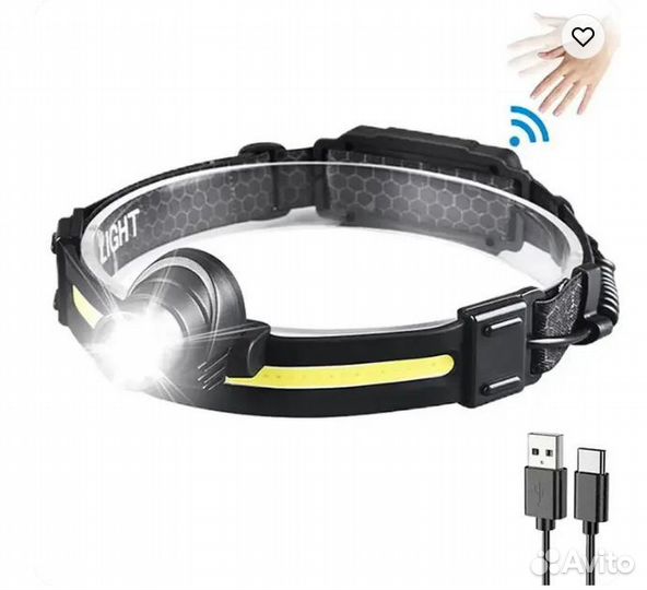 Налобный фонарь сенсорный KXK-668 (Zoom модель)